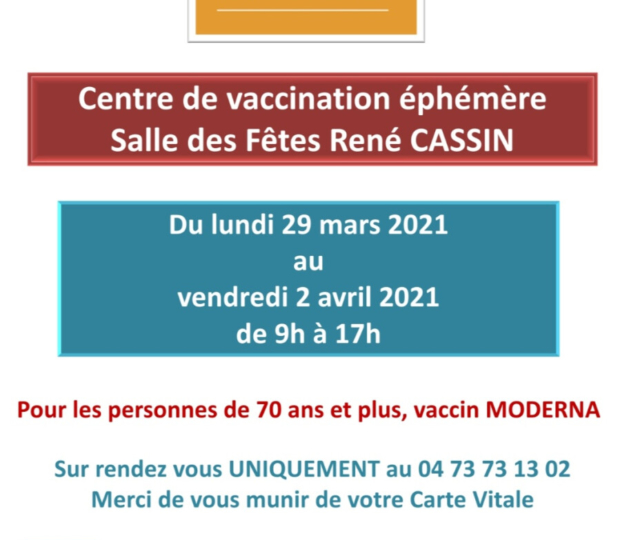 Centre de vaccination éphémère à Orléat